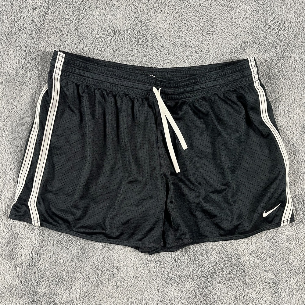 Nike Dri-FIT Shorts Womens XL Black Mesh Athletic Gym Training Drawstring Waist